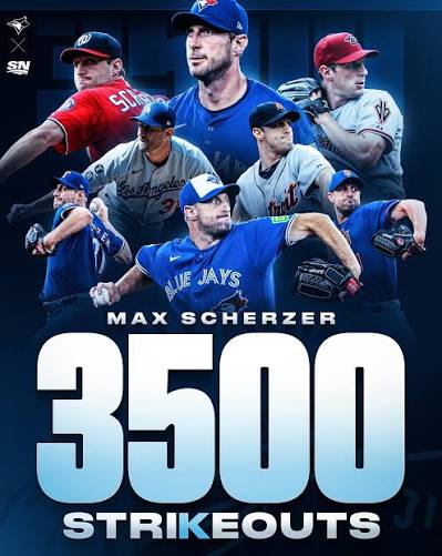 Max Scherzer entronizado en el club 3.500K