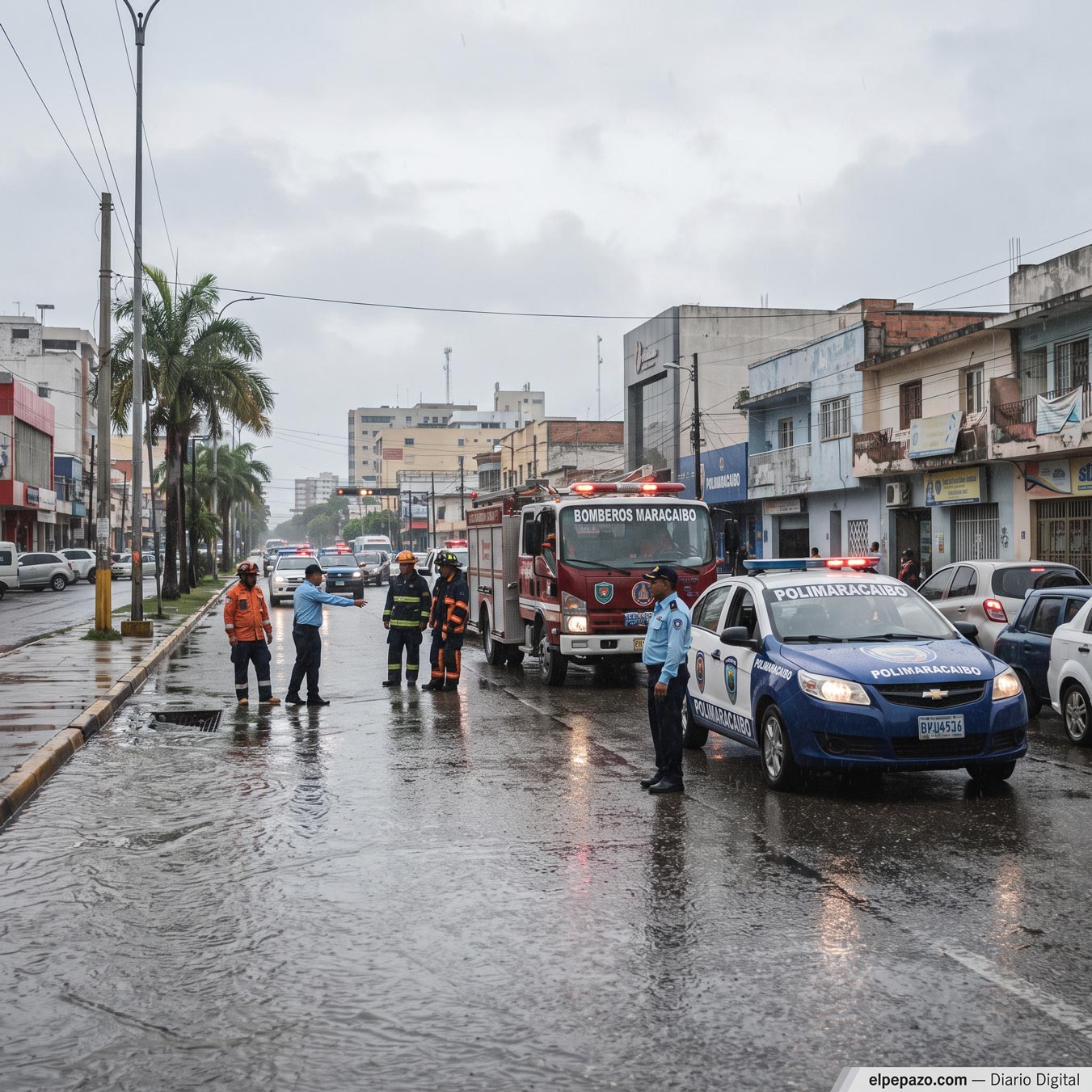 Despliegan operativo de seguridad y monitoreo tras fuerte aguacero y tormenta eléctrica en Maracaibo y San Francisco